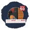 Navy Suede Mat Board for 22x22 Frames - Circle Opening for 18x18 Photos